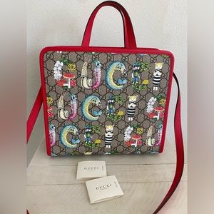 Gucci × Yuko Higuchi Collaboration Children's Tote Bag GG Supreme Red New